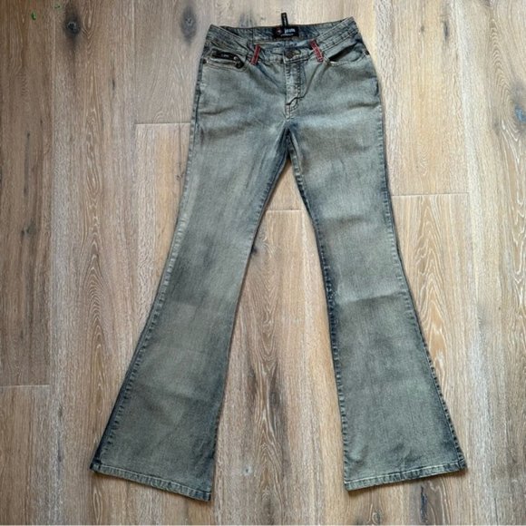 Vintage 90's UB Jeans Low Rise Stretch Denim Flare Jeans - Size 29 - Picture 2 of 11